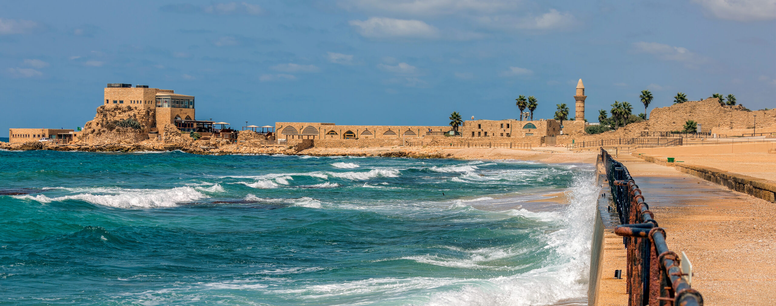 A,Panorama,Of,Quay,In,The,Ancient,City,Of,Caesarea,