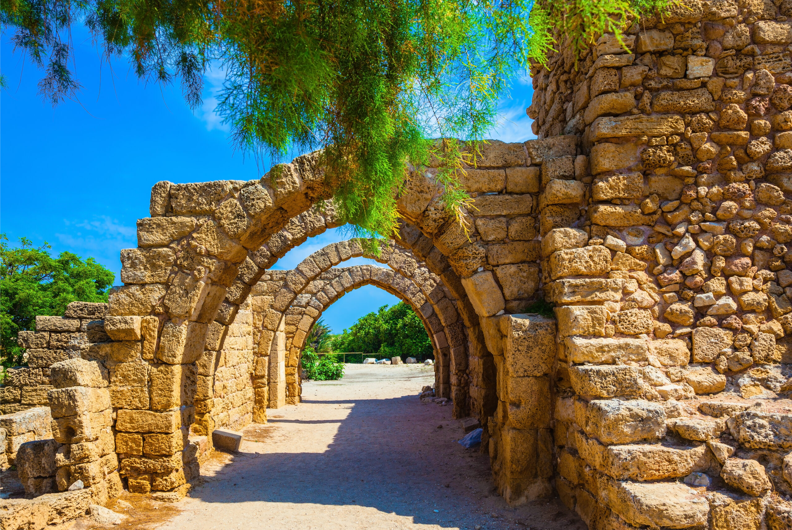 Superbly,Preserved,Ancient,Arched,Ceiling,Of,Stalls.,National,Park,Caesarea